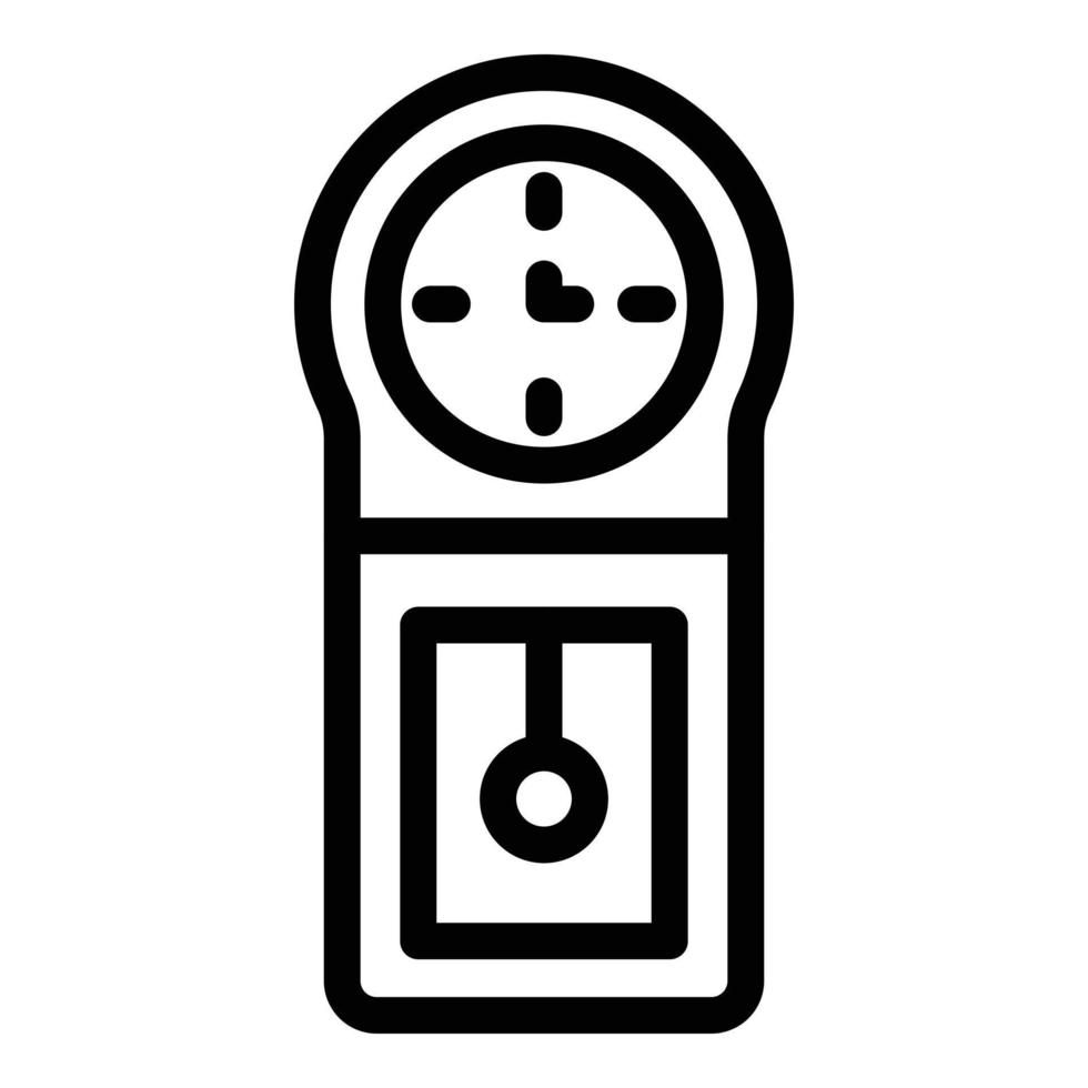 ícone de relógio de pêndulo em casa, estilo de estrutura de tópicos vetor