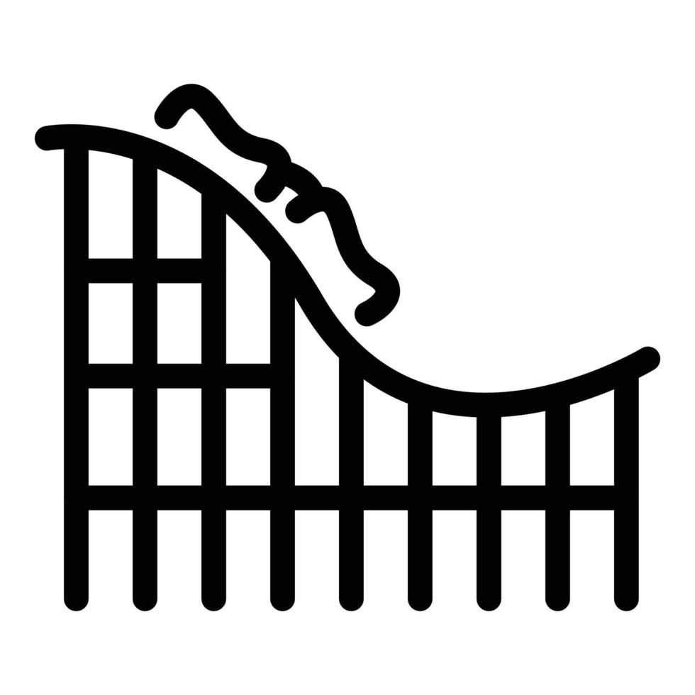 ícone de montanha-russa de passeio, estilo de estrutura de tópicos vetor