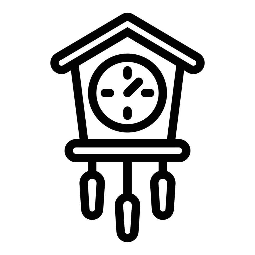 ícone de relógio de pêndulo de pássaro, estilo de estrutura de tópicos vetor