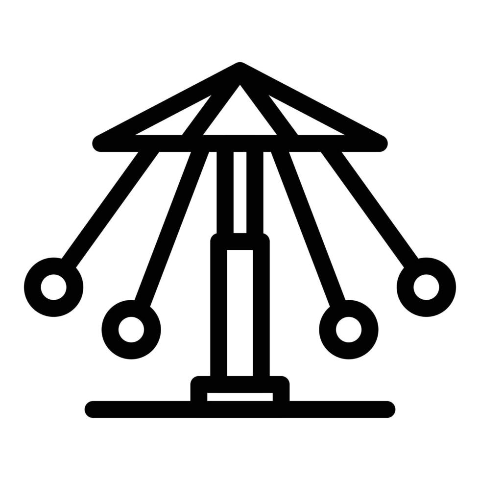 ícone de carrossel infantil, estilo de estrutura de tópicos vetor