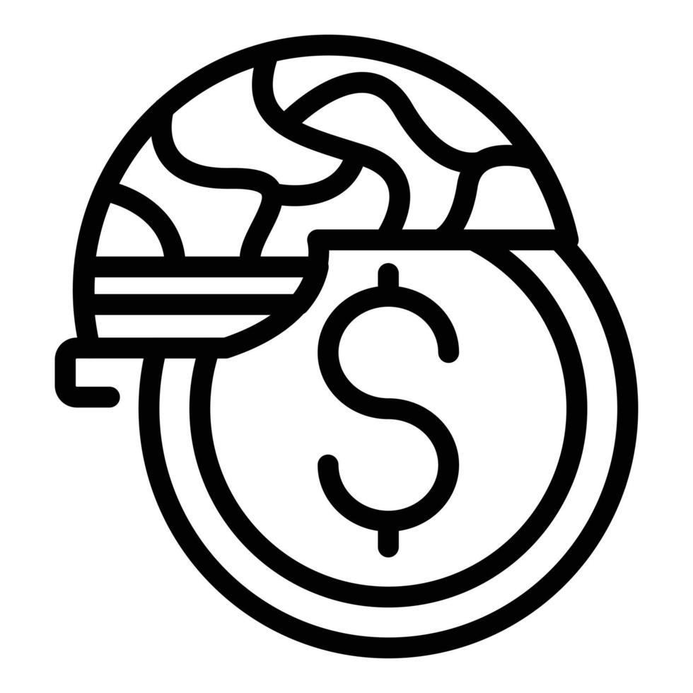 ícone de guerra de comércio de dinheiro, estilo de estrutura de tópicos vetor