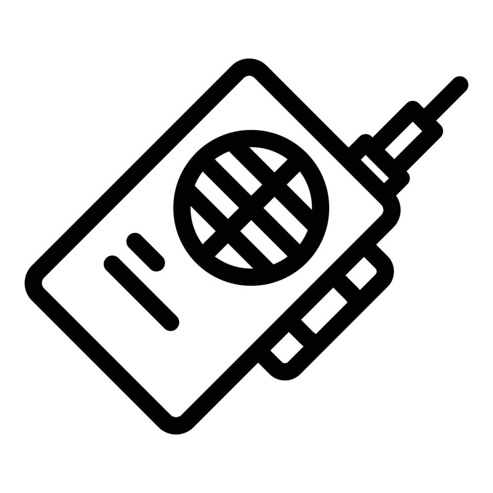 ícone do equipamento walkie-talkie, estilo de estrutura de tópicos vetor