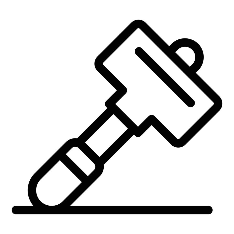ícone de martelo de ladrilhador, estilo de estrutura de tópicos vetor