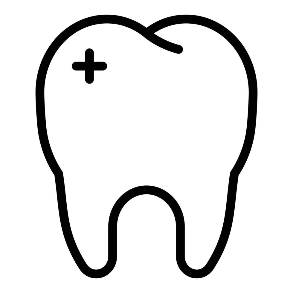 ícone de dente humano, estilo de estrutura de tópicos vetor