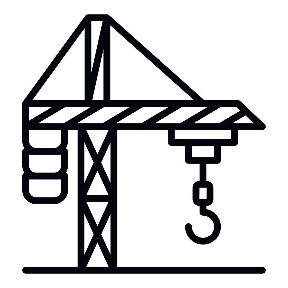 ícone de construção de guindaste da cidade, estilo de estrutura de tópicos vetor