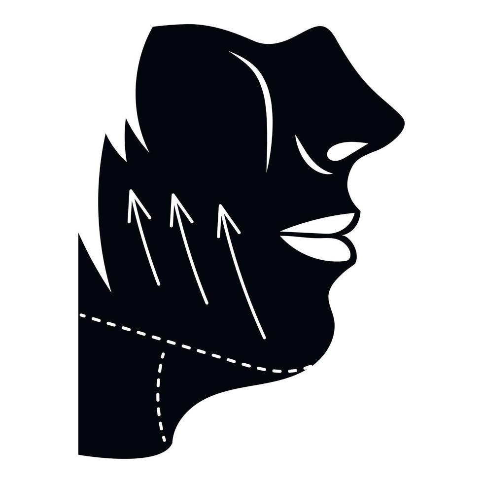 ícone de levantamento de rosto de mulher, estilo simples vetor