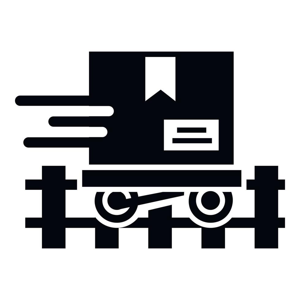 trem ícone de entrega de encomendas, estilo simples vetor