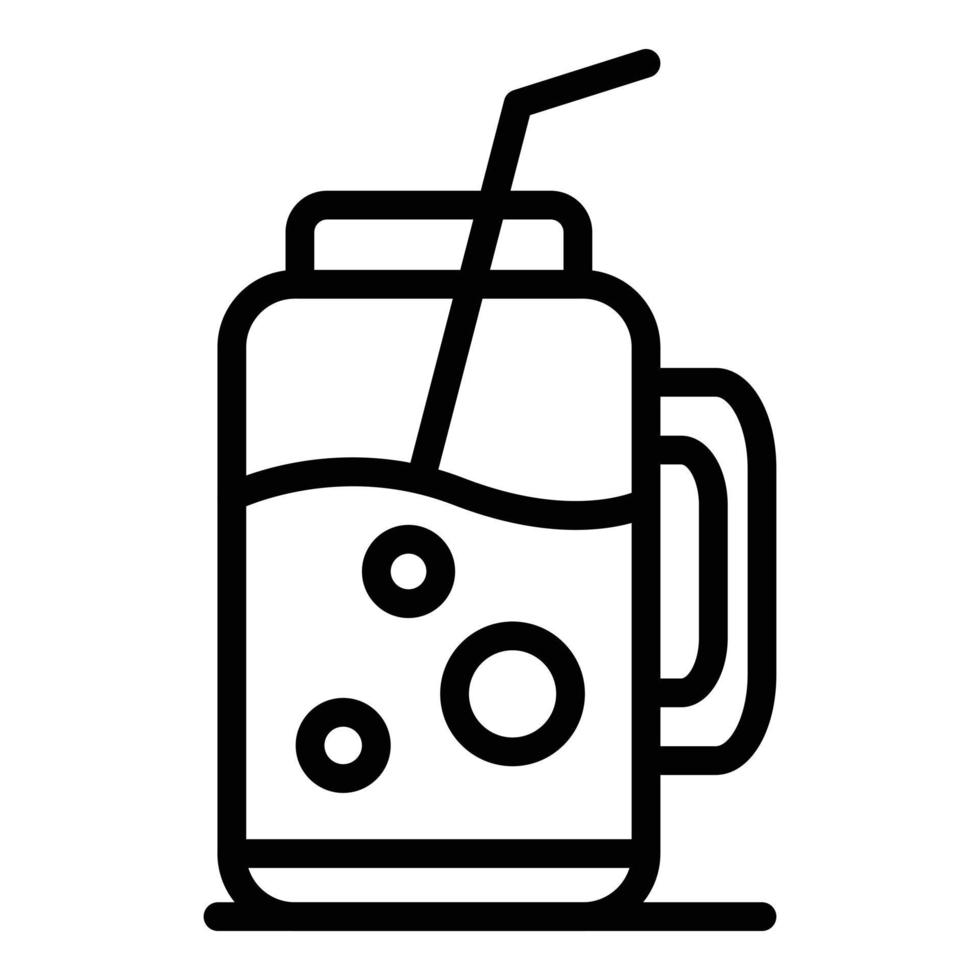 ícone de jarra de smoothie, estilo de estrutura de tópicos vetor