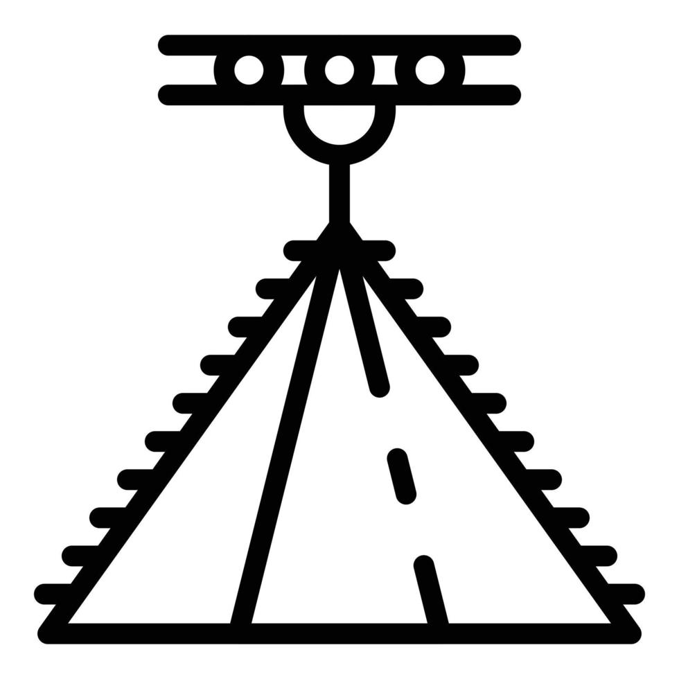 ícone de construção de telhado, estilo de estrutura de tópicos vetor