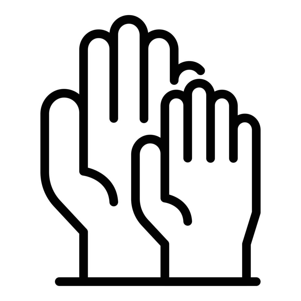ícone de mãos vencedoras, estilo de estrutura de tópicos vetor
