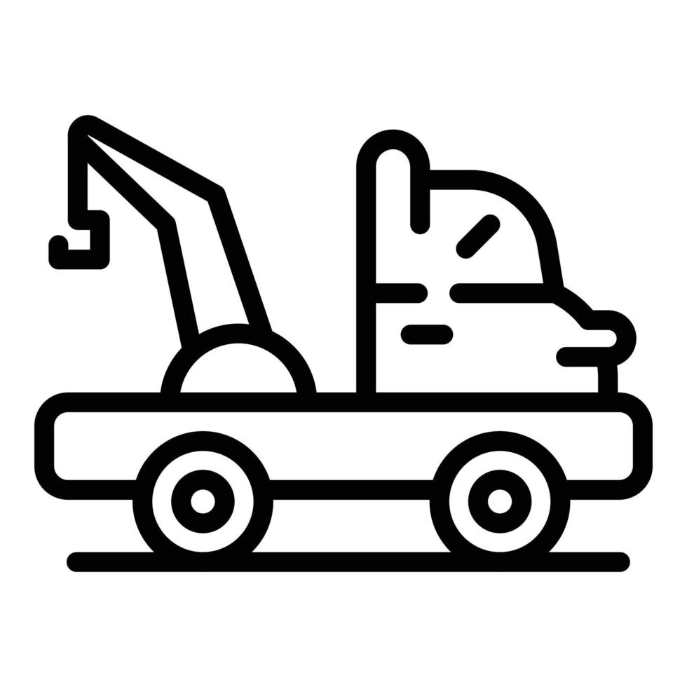 ícone de ajuda do caminhão de reboque, estilo de estrutura de tópicos vetor