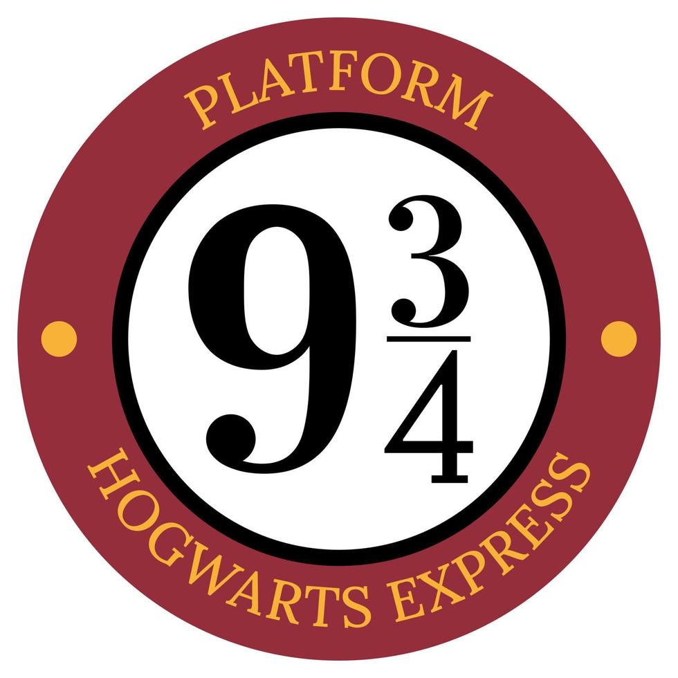 plataforma de nome 9 3 4 ícone. Expresso de Hogwarts. 15678035 Vetor no  Vecteezy