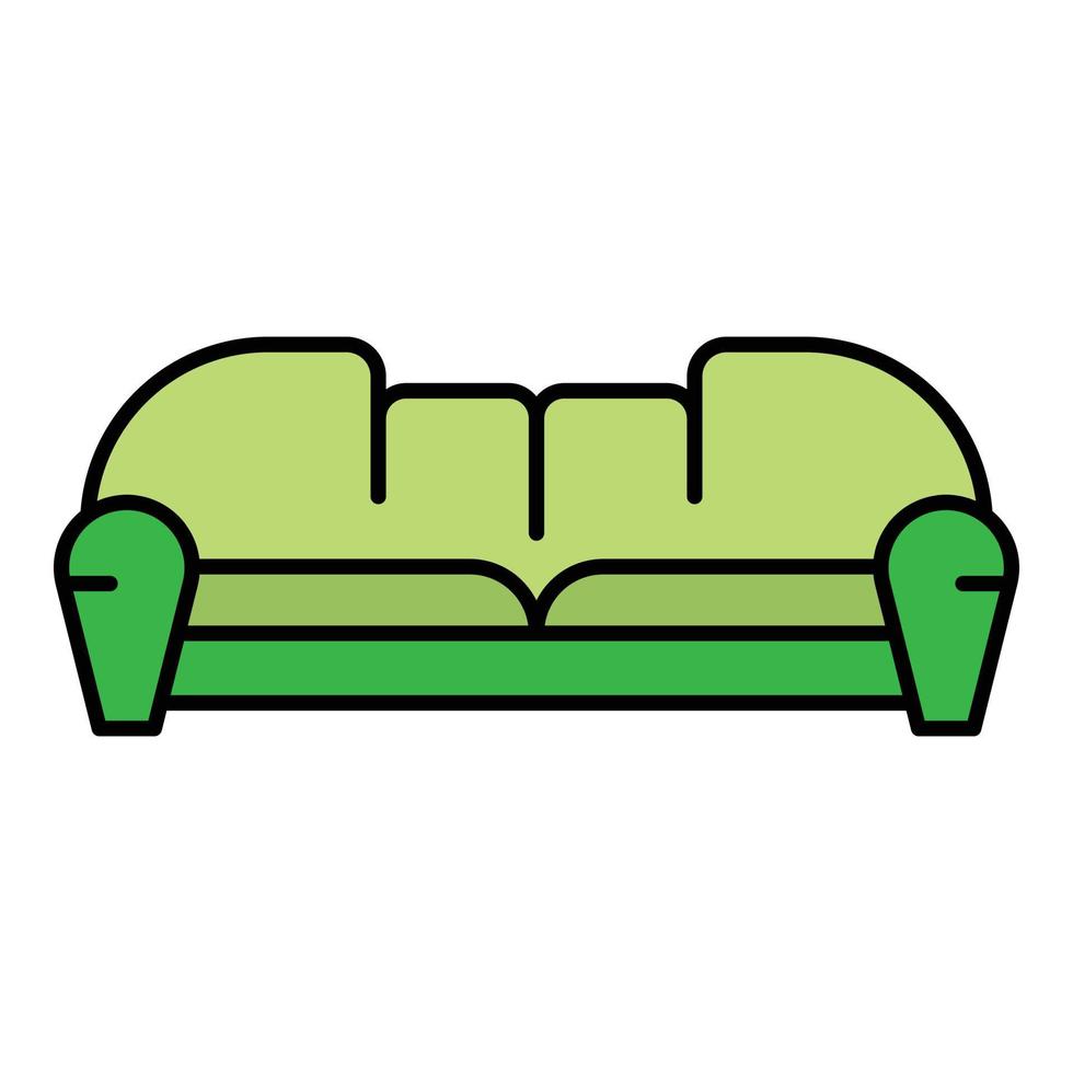 vetor de contorno de cor de ícone de sofá de corredor