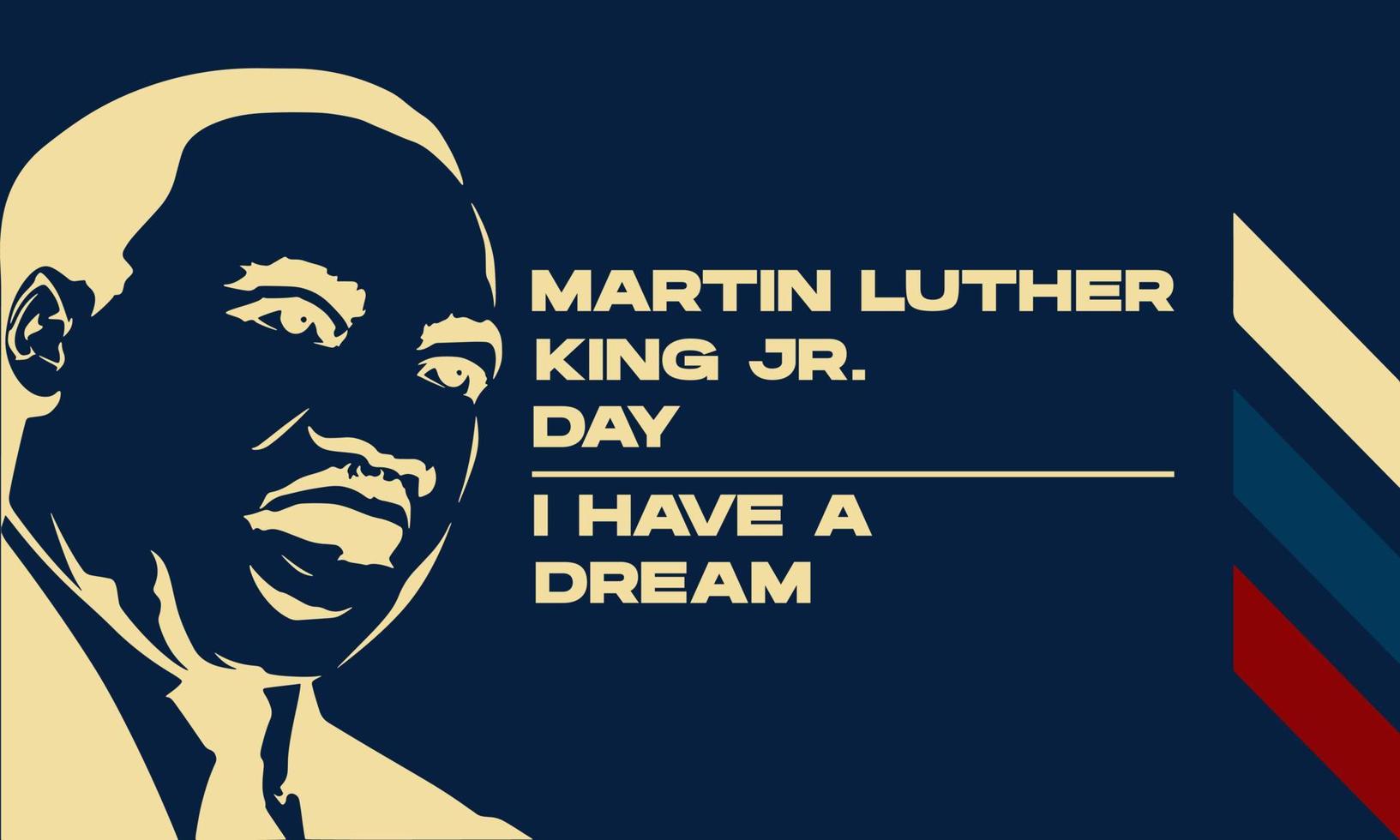 Martin Luther King jr. dia design com rosto de fundo martin luther. ilustração vetorial vetor