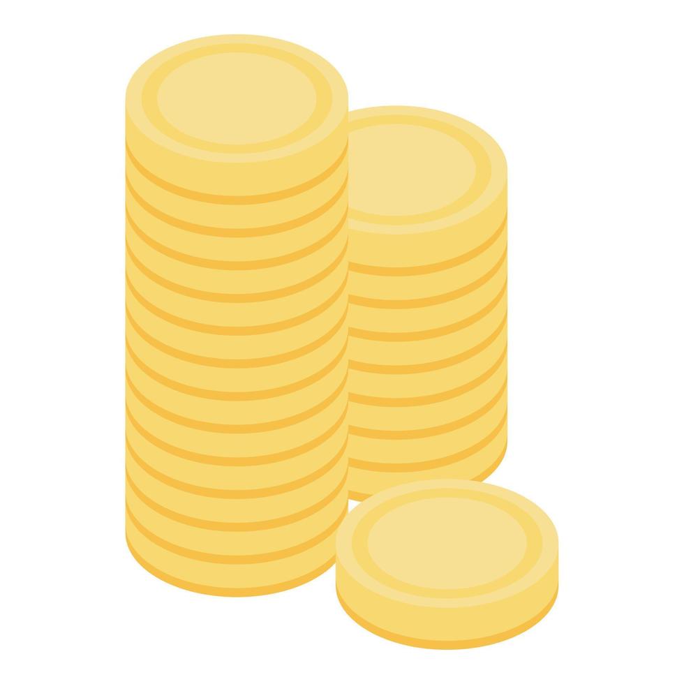 ícone de pilha de moedas, estilo isométrico vetor