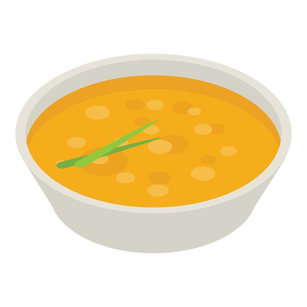 ícone de sopa de cebola, estilo isométrico vetor