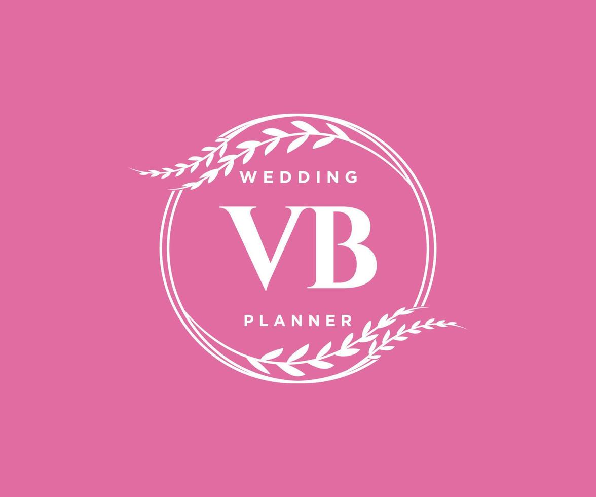 vb letras iniciais coleção de logotipos de monograma de casamento, modelos minimalistas e florais modernos desenhados à mão para cartões de convite, salve a data, identidade elegante para restaurante, boutique, café em vetor