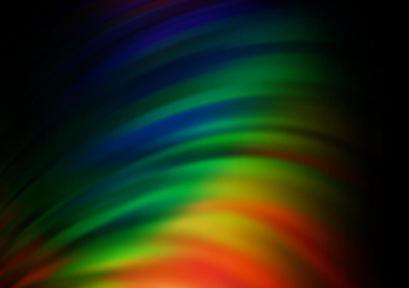 multicolor escuro, padrão de vetor de arco-íris com linhas ovais.