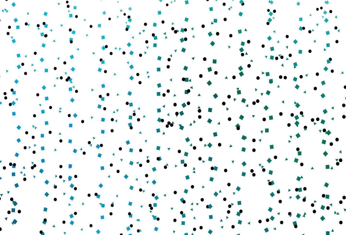 modelo de vetor azul claro, verde com cristais, círculos, quadrados.