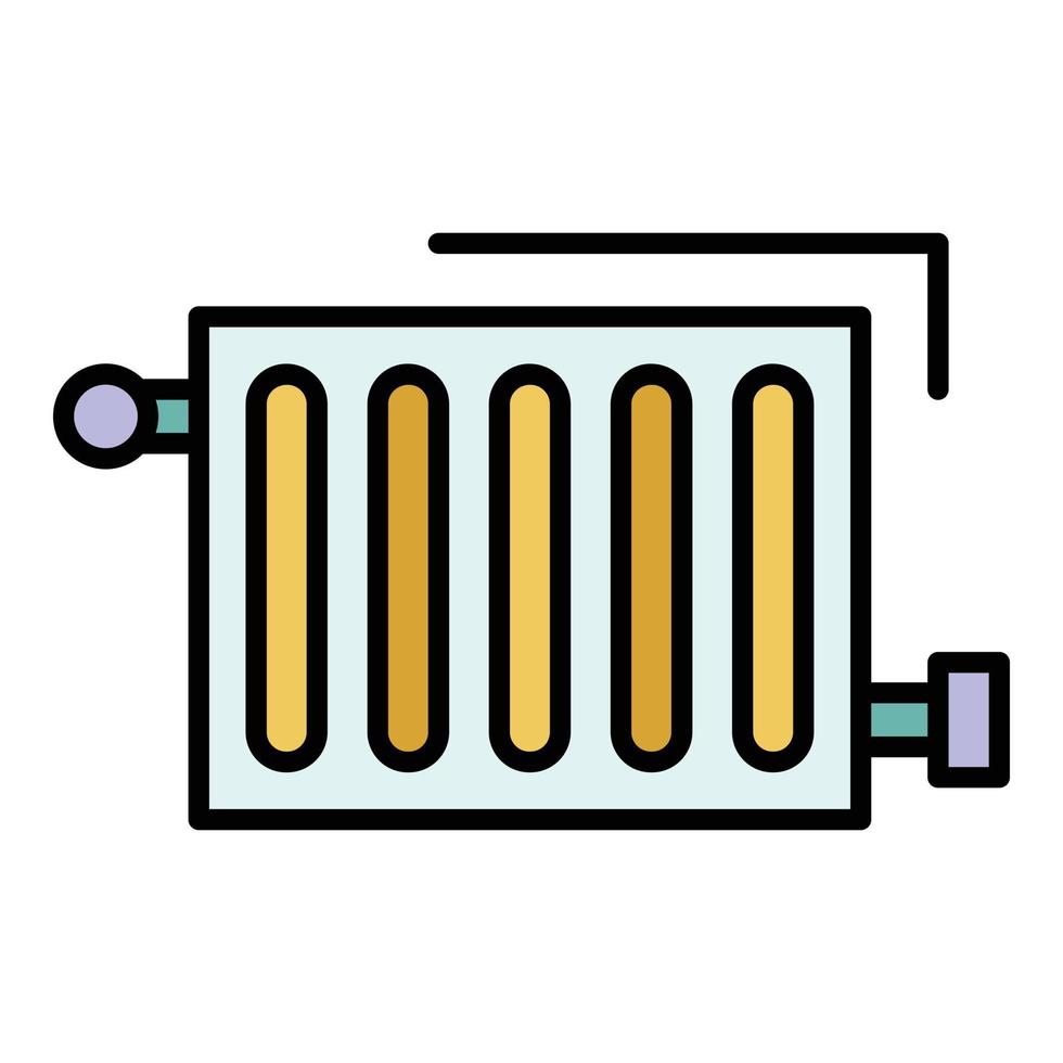 vetor de contorno de cor de ícone de radiador quente