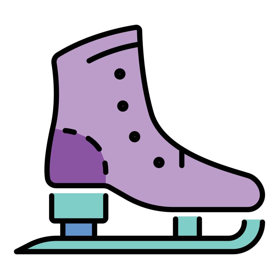 vetor de contorno de cor de ícone de bota de patins