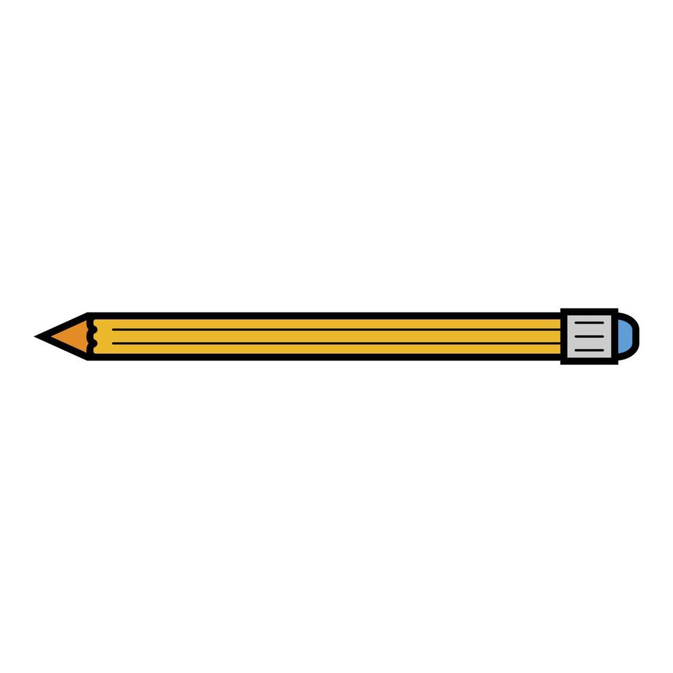 vetor de contorno de cor de ícone de lápis de escritório