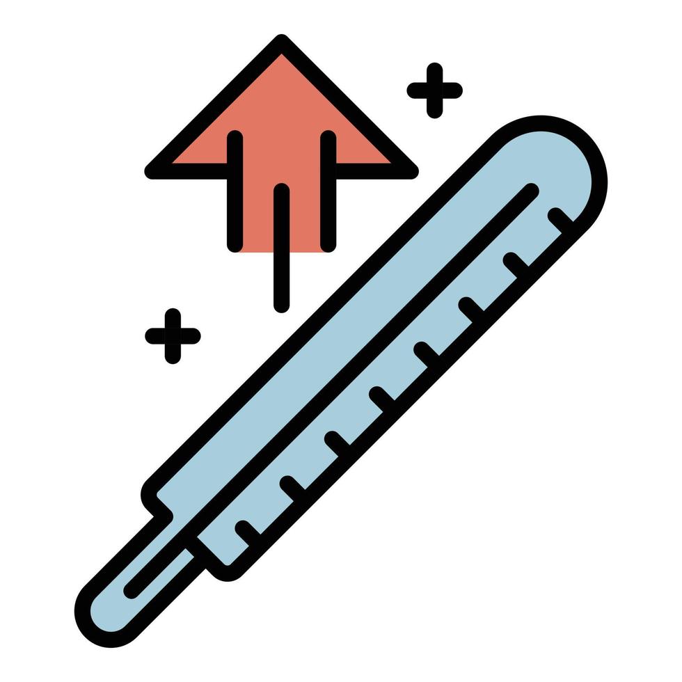 vetor de contorno de cor de ícone de temperatura corporal