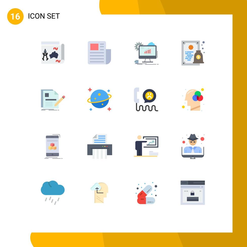 grupo de 16 cores planas modernas definidas para certificado de folha de texto de diploma de dinheiro pacote editável na web de elementos de design de vetores criativos