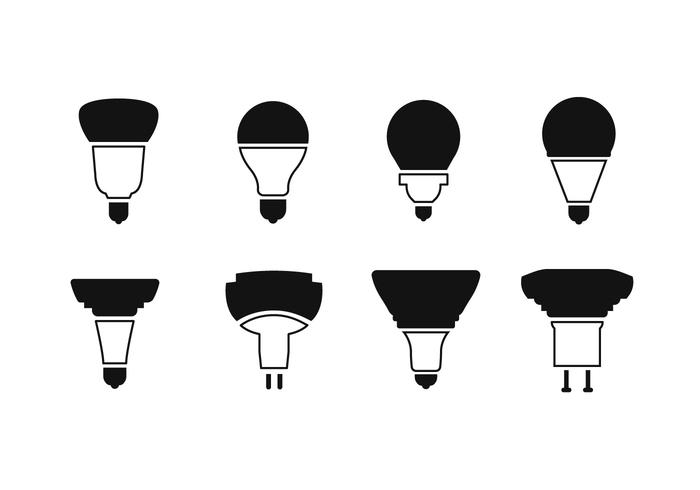 Ícones de vetor de lâmpada