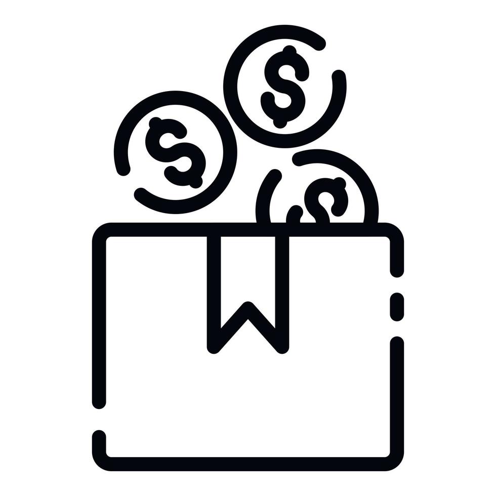 ícone de orçamento de crowdfunding, estilo de estrutura de tópicos vetor