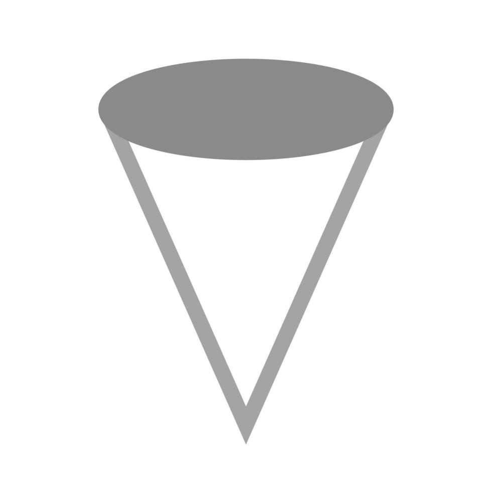 ícone de cone plano em tons de cinza vetor