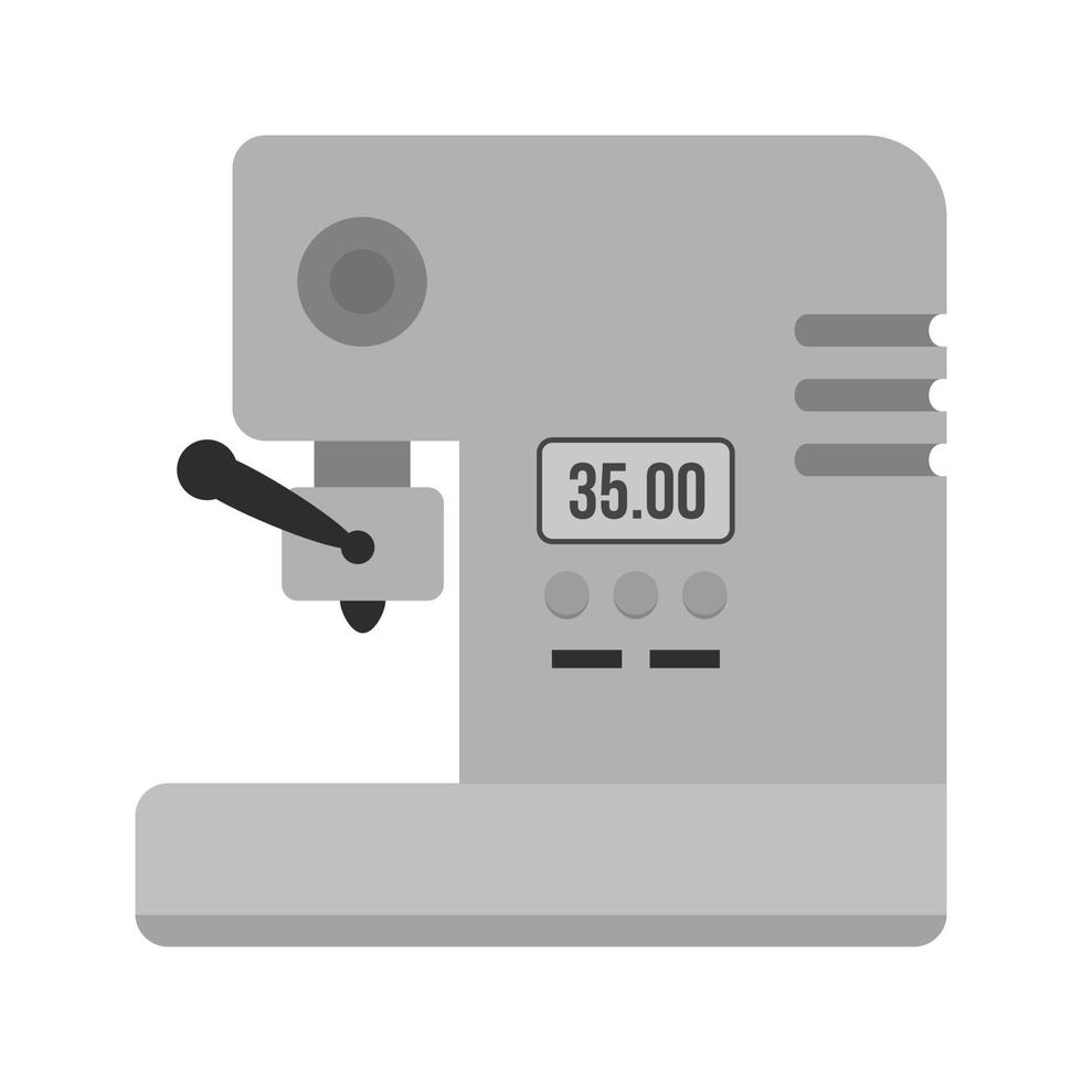 ícone plano em escala de cinza da máquina de café vetor