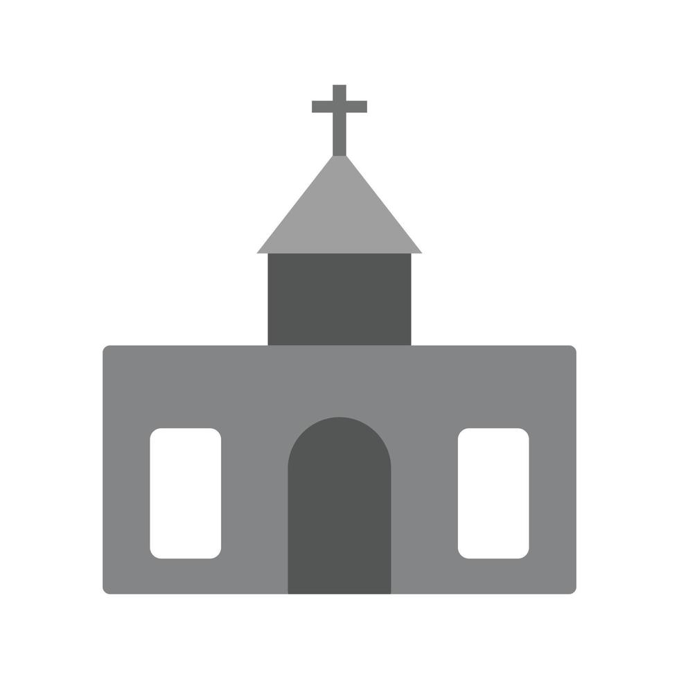 igreja plana ícone em tons de cinza vetor