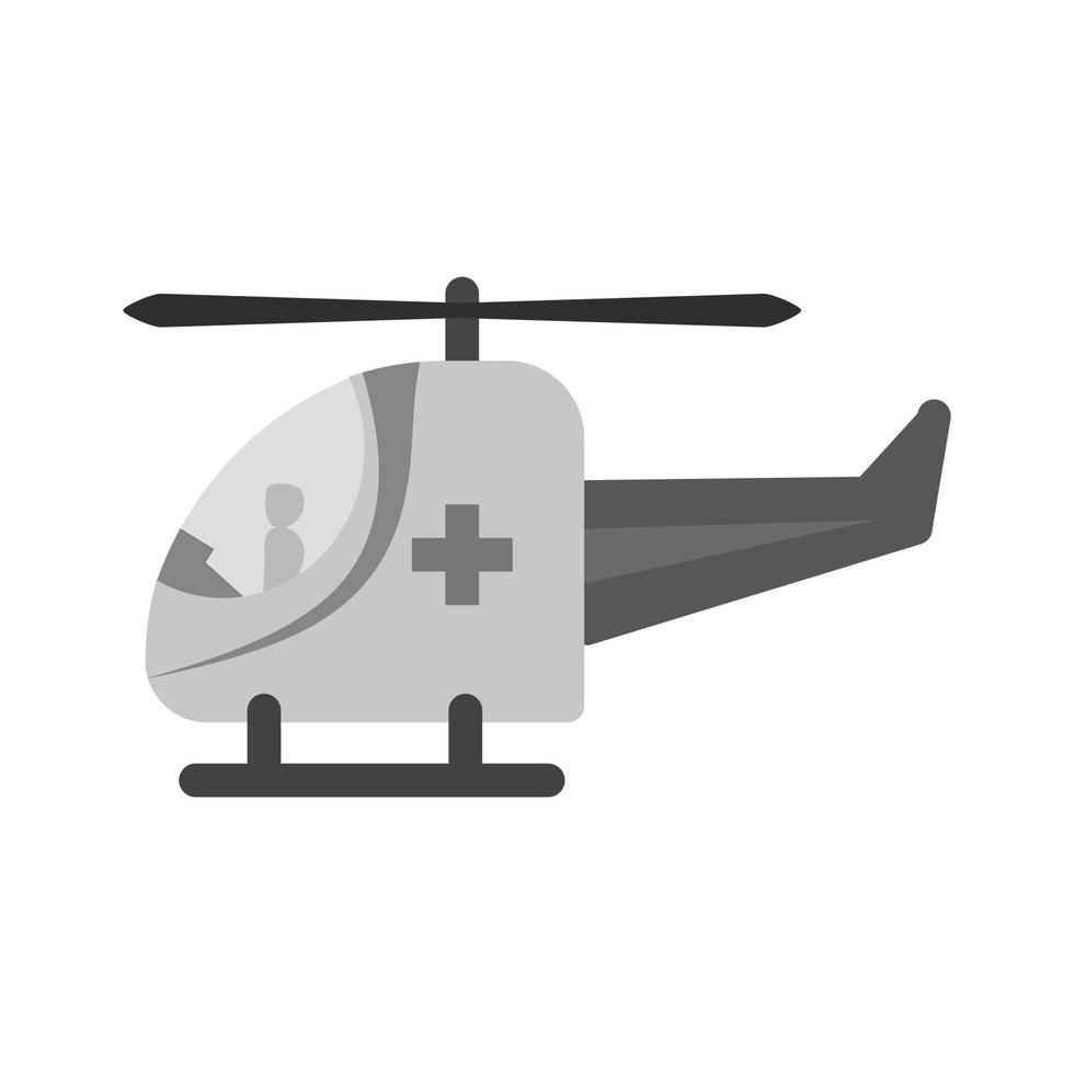 ícone plano em tons de cinza de helicóptero vetor