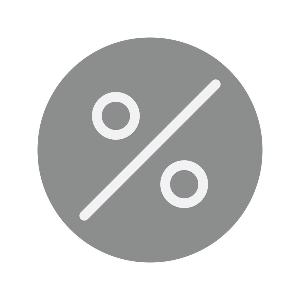 ícone de escala de cinza plana de porcentagem vetor
