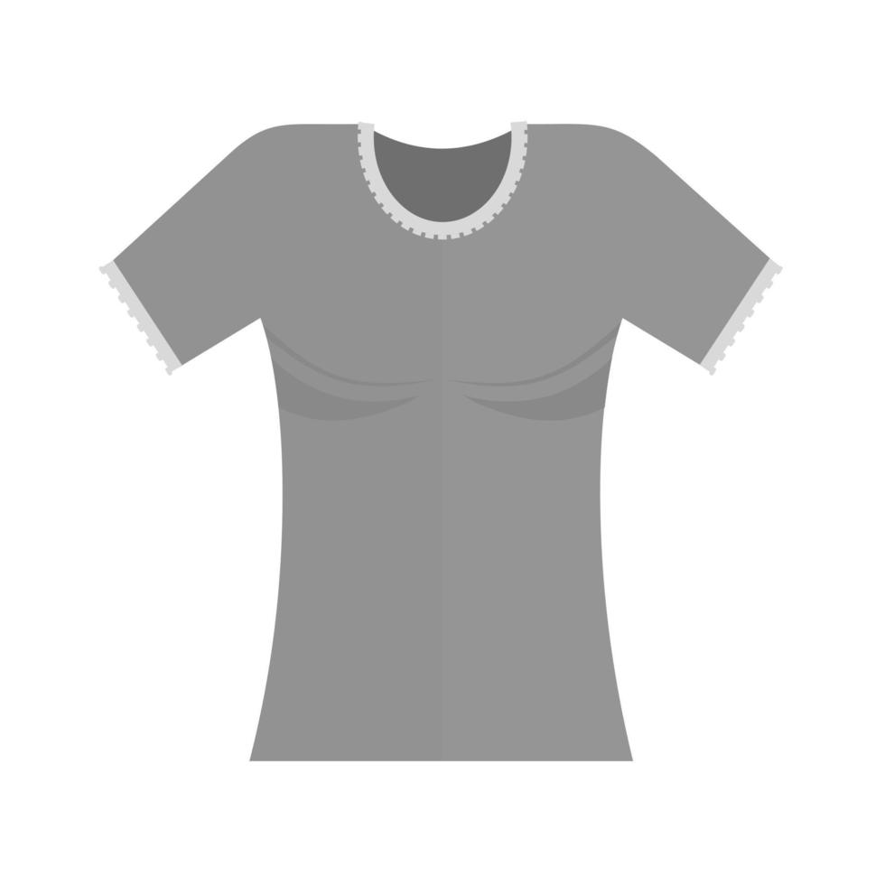 ícone plano em tons de cinza de camisa feminina vetor