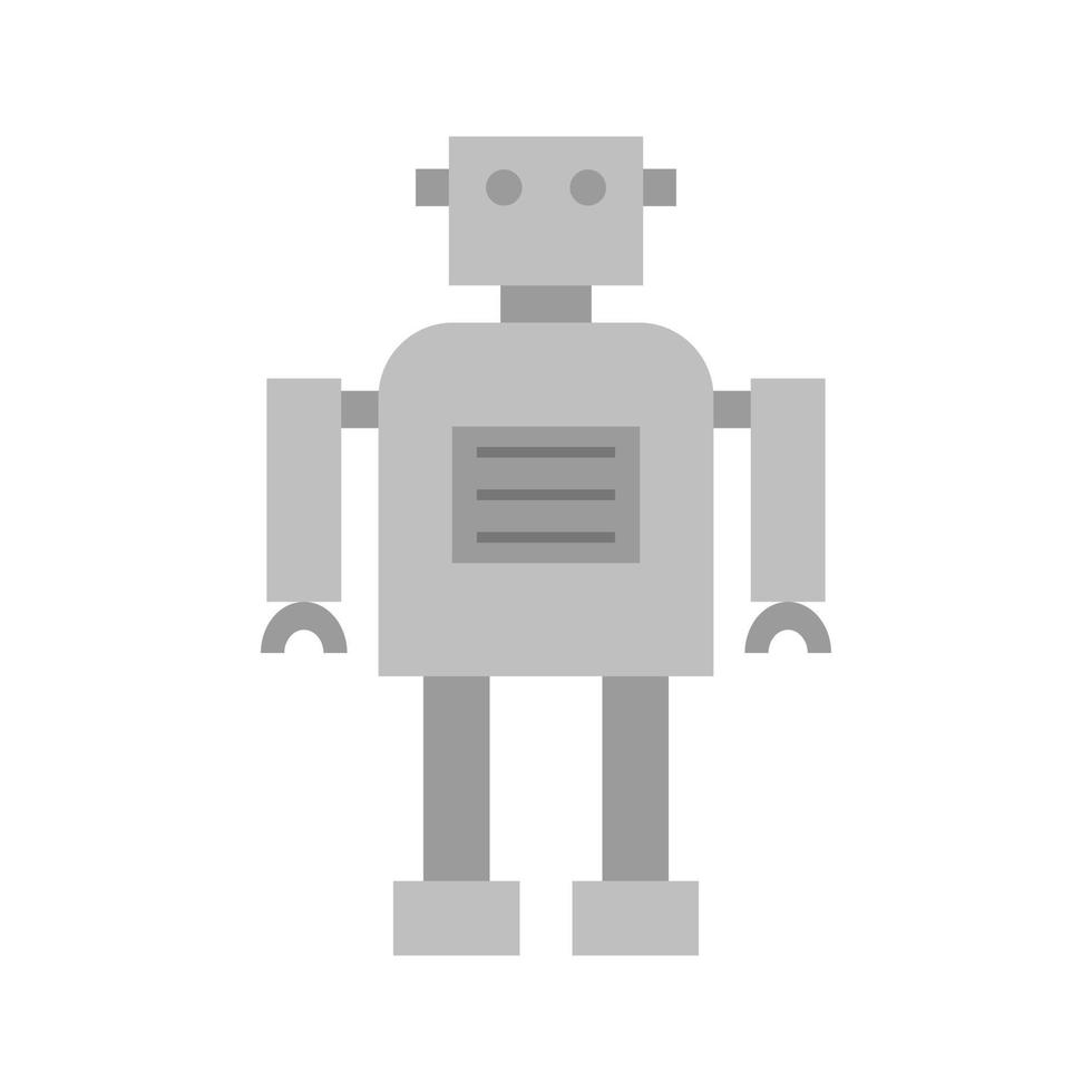 ícone plano de robótica em tons de cinza vetor