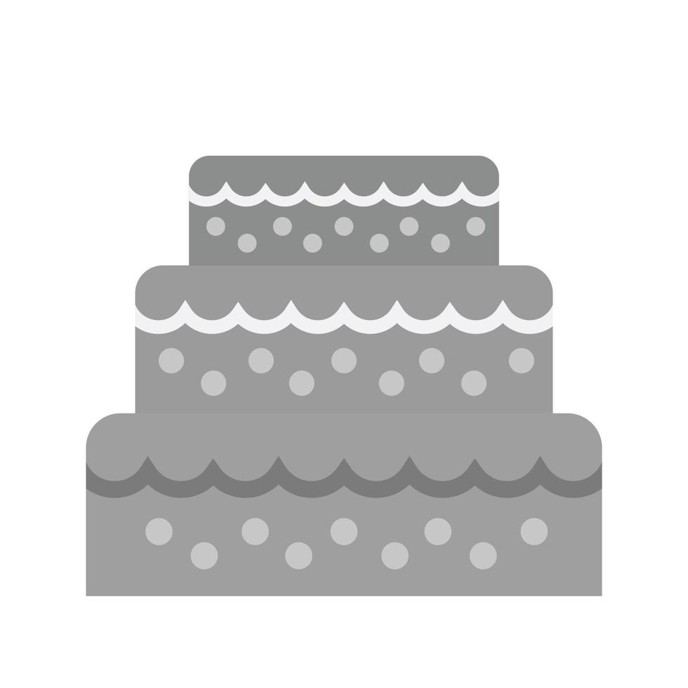 bolo de casamento ii ícone plano em tons de cinza vetor