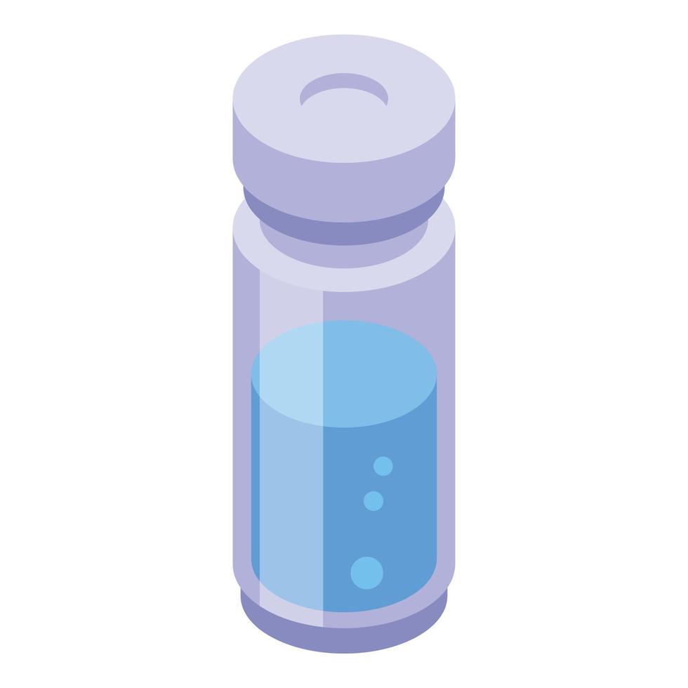 ícone de frasco de remédio de vidro, estilo isométrico vetor