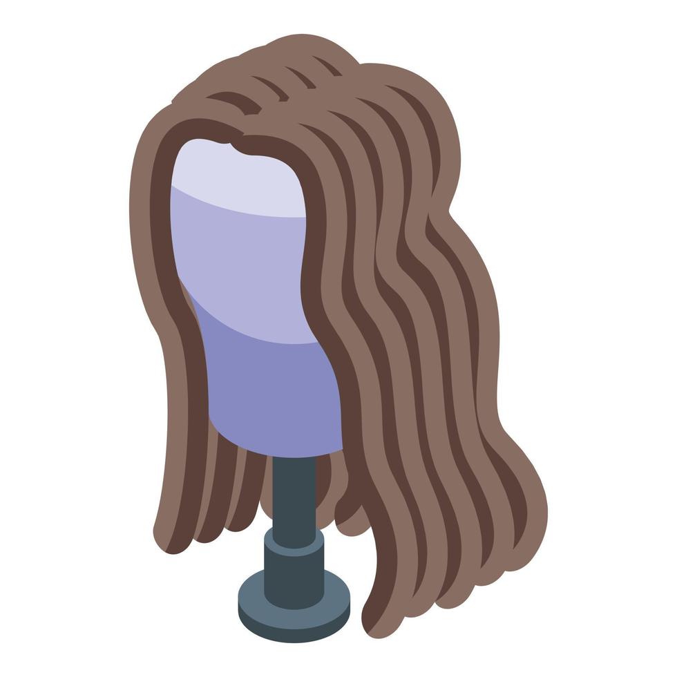 ícone de peruca de cabelo ondulado, estilo isométrico vetor