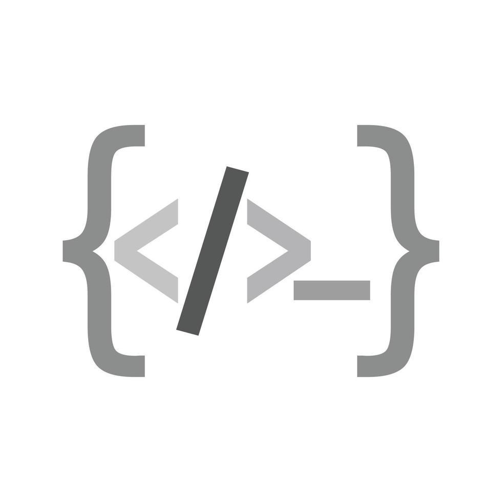ícone plano em escala de cinza de programação vetor