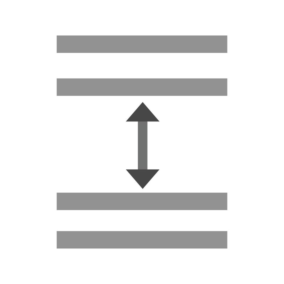 ícone de escala de cinza plano de espaçamento de linha vetor