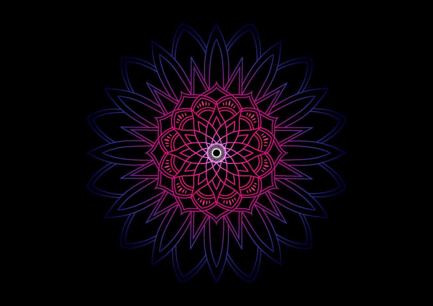 fundo de mandala de flor rosa mínimo vintage de arte de linha clara vetor