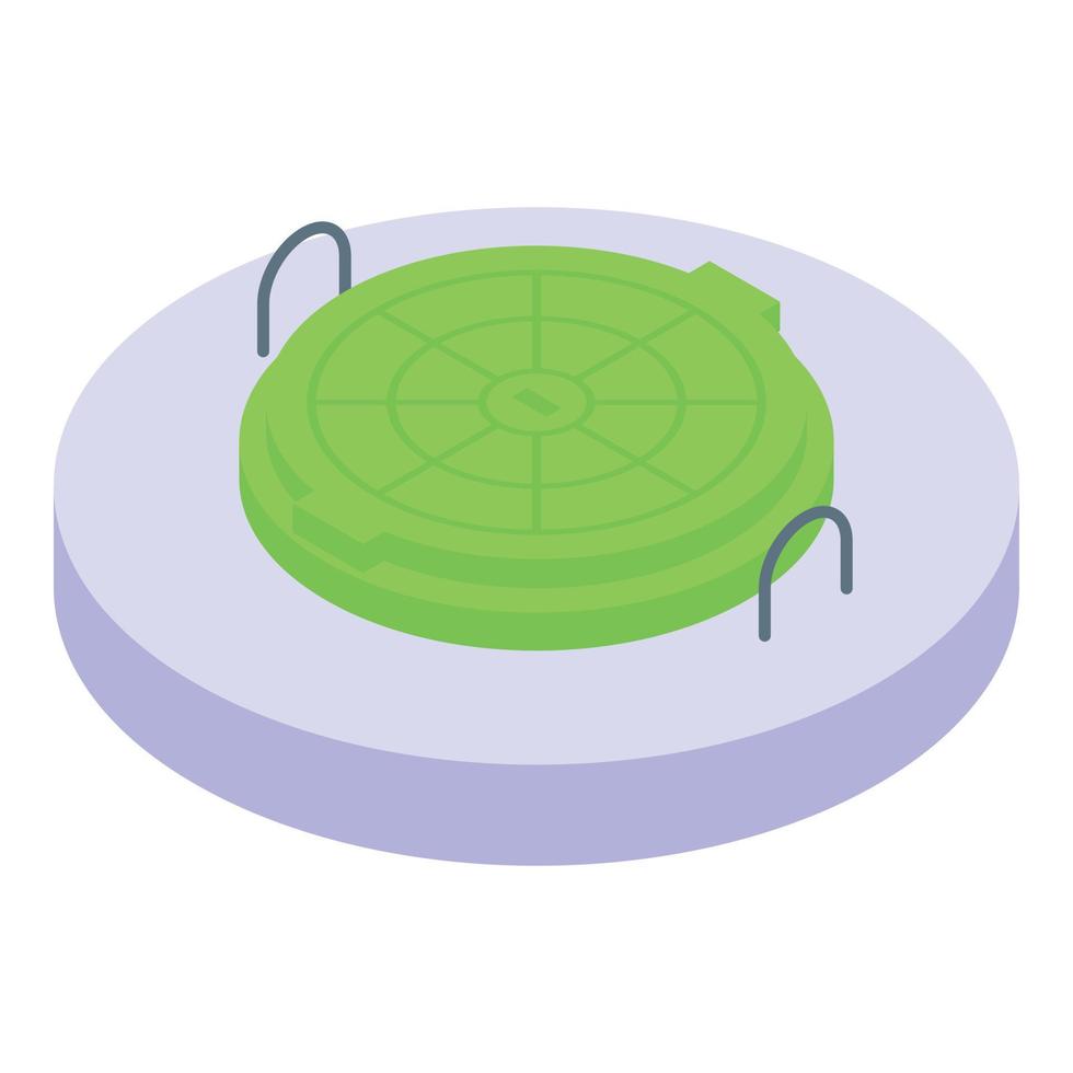 ícone de bueiro verde, estilo isométrico vetor