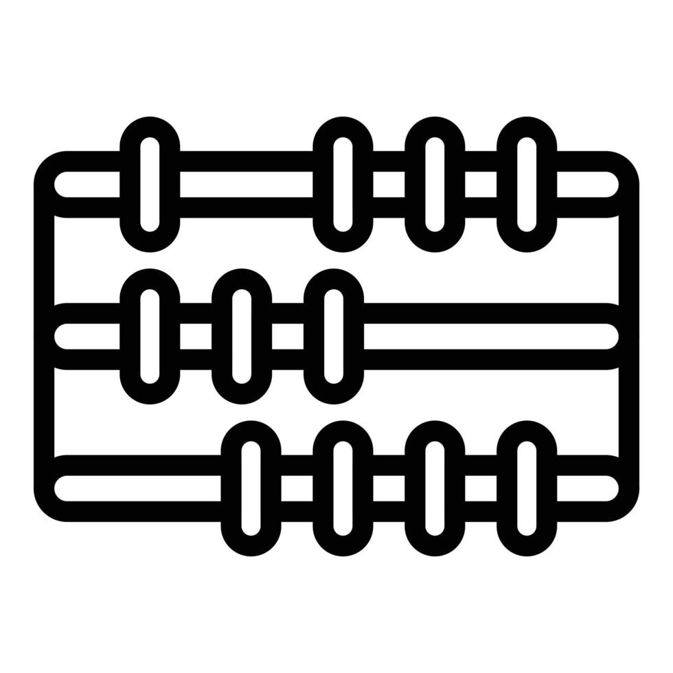 ícone de ábaco aritmético, estilo de estrutura de tópicos vetor