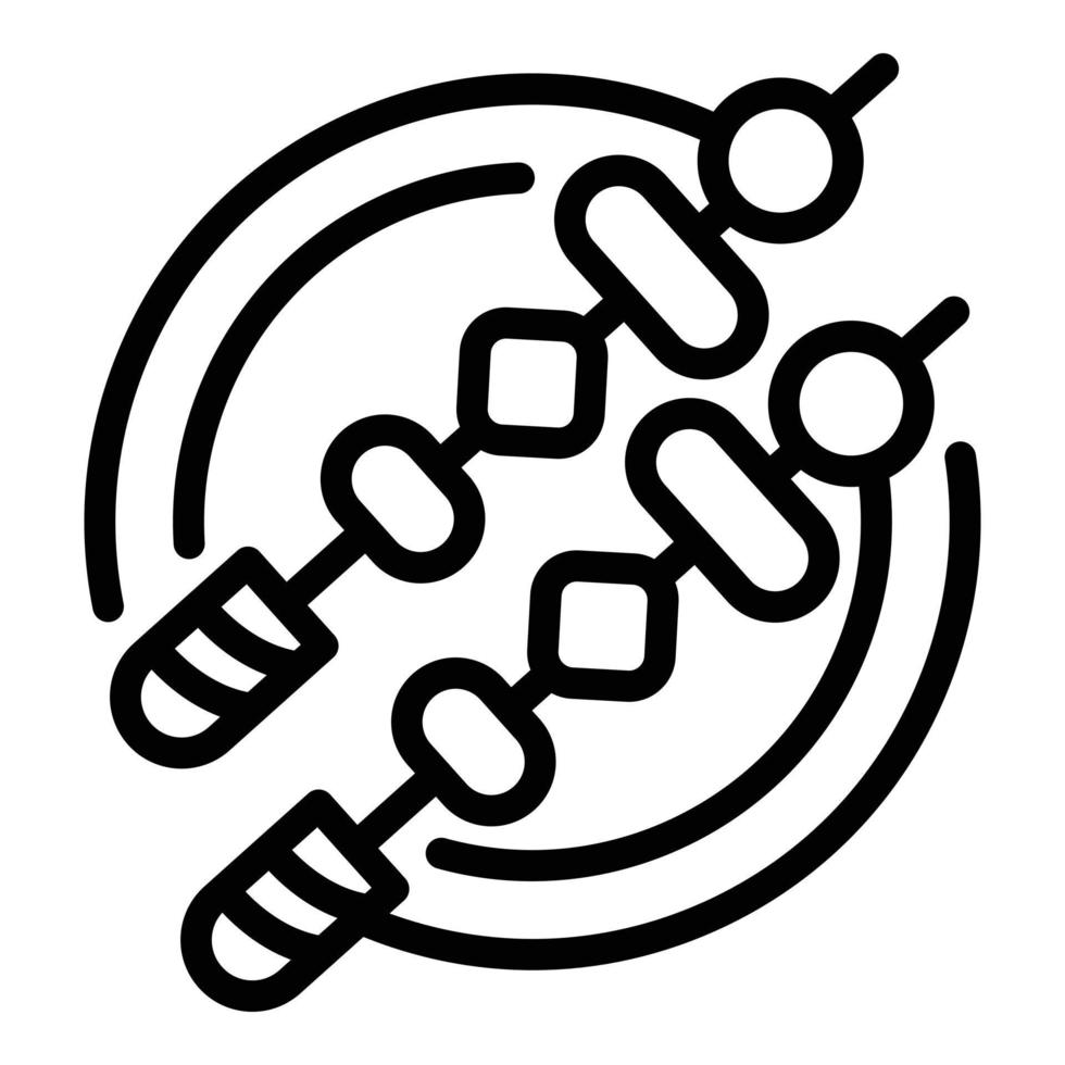 ícone de churrasco, estilo de estrutura de tópicos vetor
