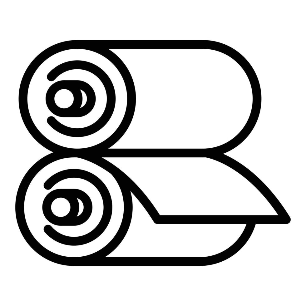 ícone de rolos de papel de seda, estilo de estrutura de tópicos vetor