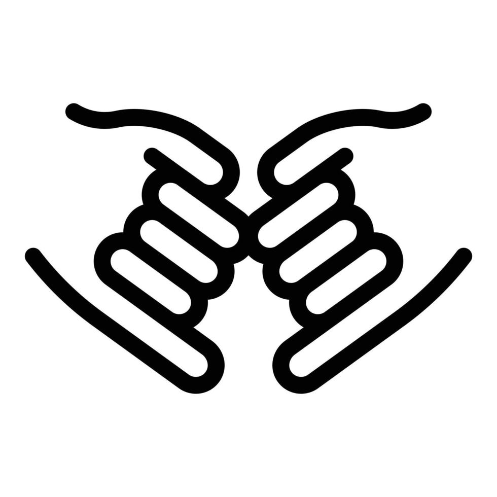 ícone de melhores amigos de gestos de mão, estilo de estrutura de tópicos vetor