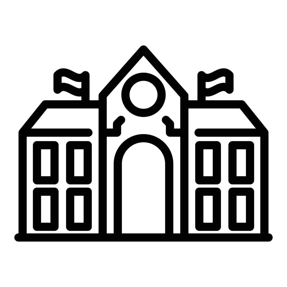ícone do campus da escola, estilo de estrutura de tópicos vetor