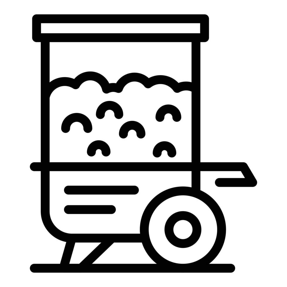 ícone da máquina de pipoca, estilo de estrutura de tópicos vetor